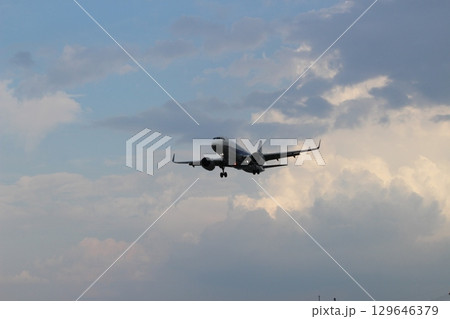 大阪国際空港　千里川土手　着陸 129646379