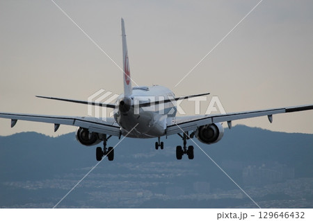 伊丹空港　大阪国際空港　千里川土手　着陸 129646432