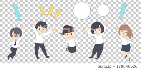 Illustration set of motivated businessmen Illustration set of motivated businessmen 129646626