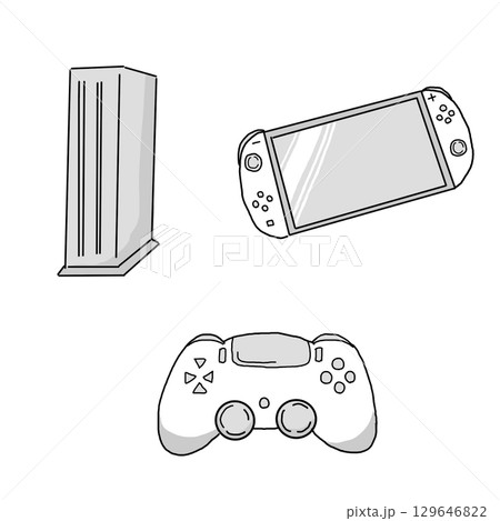 いろいろなゲーム機のイラスト 129646822