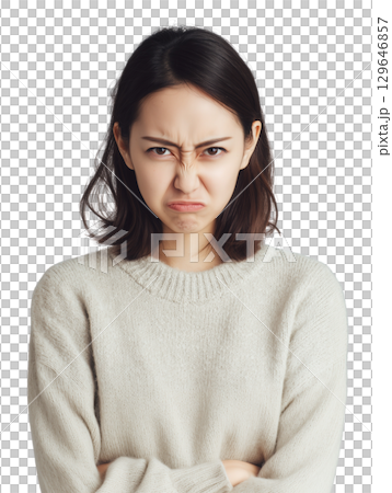 Very angry young Japanese woman Very angry young Japanese woman 129646857