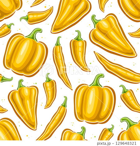 Vector Yellow Pepper Seamless Pattern Vector Yellow Pepper Seamless Pattern 129648321