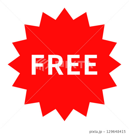 「FREE」（無料）のステッカー、スタンプのデザイン 129648415