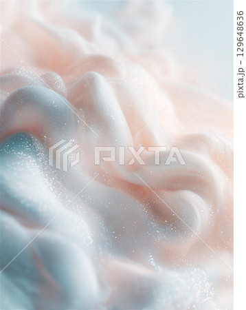 ピンクとミントのグラデーションの雲のような抽象背景 129648636