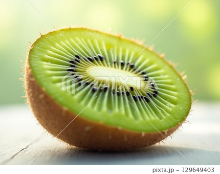 Fresh Cut Macro Kiwi Fruit Food Close Up Detail 129649403