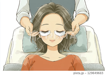 美優シリーズ：まつげエクステをしている女性 129649683