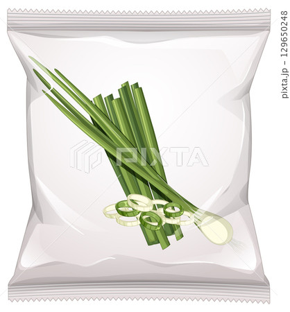 Vector Snack Package with Lemongrass Illustration 129650248