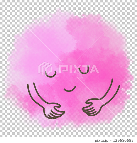 手書きのかわいい水彩タッチの感情素材安心 129650685
