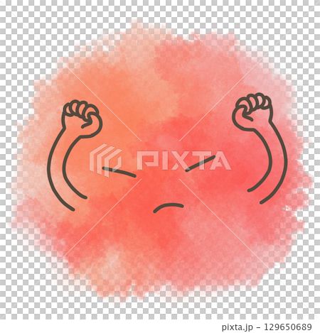 手繪可愛水彩情感素材憤怒 129650689