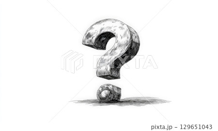 Playful Hand-Drawn Jumping Question Mark Illustration. Generative AI 129651043