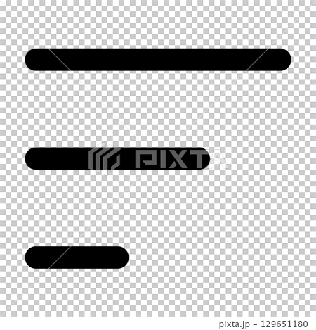 Rounded menu icons of different lengths 129651180