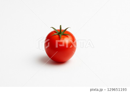 白い背景に置かれたシンプルな赤いトマト 129651193