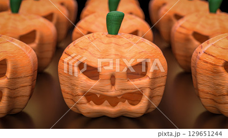 The Pumpkin Jack for Halloween orHoliday concept 3d Rendering. 129651244