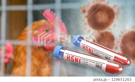 The Blood Tube for avian influenza or bird flu concept 3d Rendering. 129651263
