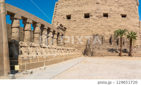 Ancient ruins of Karnak Temple in Luxor, Egypt 129651720