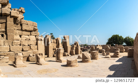 Ancient ruins of Karnak Temple in Luxor, Egypt 129651727