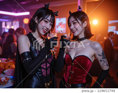 パーティーを楽しむ女性 129651748