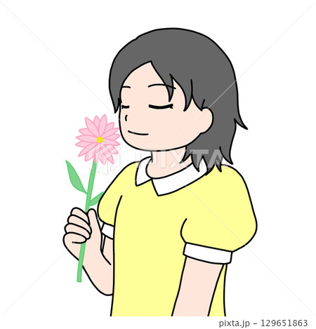 花の匂いを嗅ぐ 花の匂いを嗅ぐ 129651863