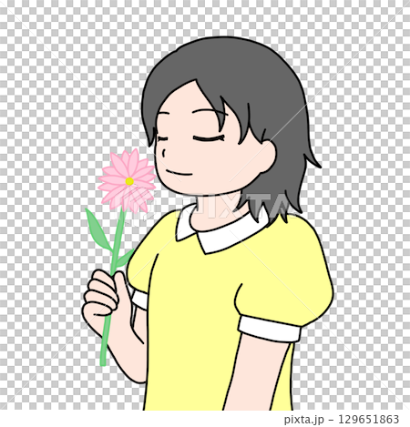 花の匂いを嗅ぐ 花の匂いを嗅ぐ 129651863