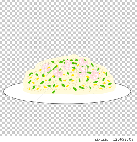 エビピラフ　料理　シンプル 129652305