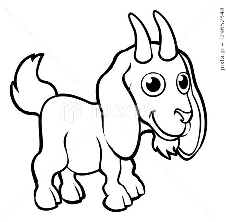 Goat Cartoon Character Farm Animal Illustration Goat Cartoon Character Farm Animal Illustration 129652348