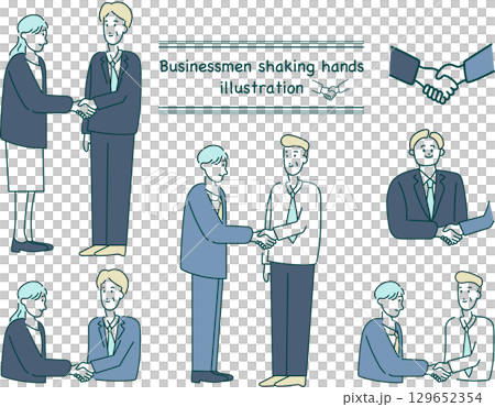 商人握手的插圖，圖示集 129652354
