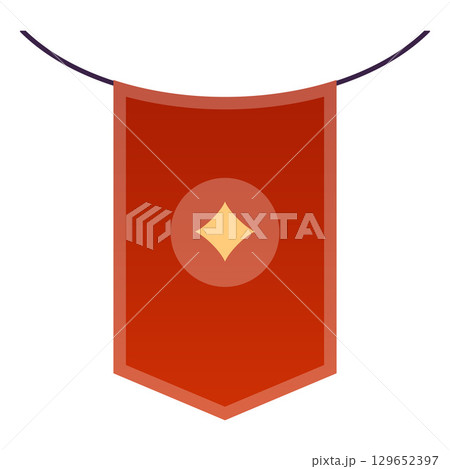 Flag of team hanging on the rope, vector university, college, school emblem, sport competition league red pennant banner Flag of team hanging on the rope, vector university, college, school emblem, sport competition league red pennant banner 129652397