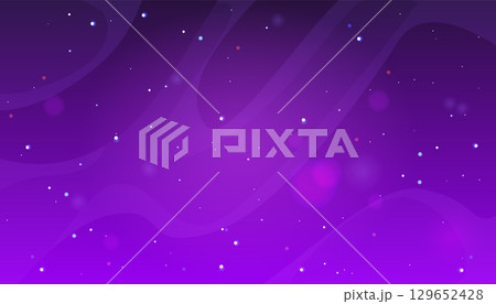 Starry night sky vector background, cosmic purple gradient with stardust, realistic galaxy space, universe wallpaper 129652428