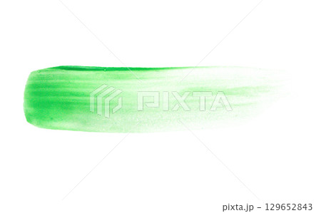 Green brush stroke isolated on white background 129652843