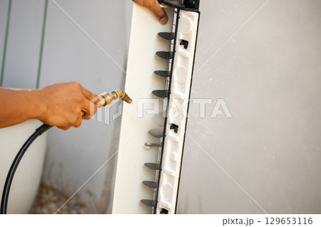 air conditioning cleaning service with water spray air conditioning cleaning service with water spray 129653116