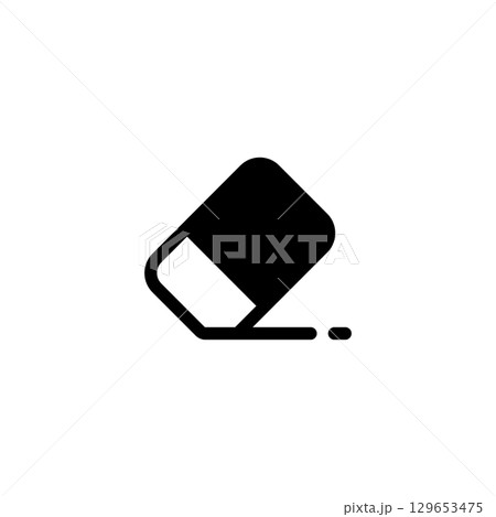 black Eraser icon in trendy flat style isolated on white background. Eraser silhouette symbol for your website design, logo, app, UI. Vector illustration, EPS10. 129653475