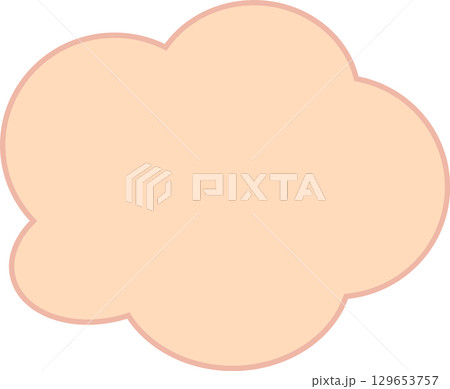オレンジ色の雲の形のシンプルなもこもこふきだし。使いやすくてかわいい。 オレンジ色の雲の形のシンプルなもこもこふきだし。使いやすくてかわいい。 129653757