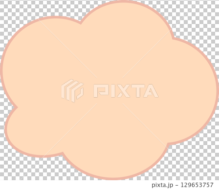 オレンジ色の雲の形のシンプルなもこもこふきだし。使いやすくてかわいい。 オレンジ色の雲の形のシンプルなもこもこふきだし。使いやすくてかわいい。 129653757