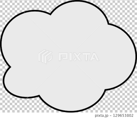 一個簡單的蓬鬆的灰色雲形狀的對話泡泡。 129653802
