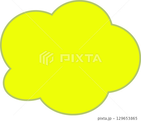 緑の雲の形のシンプルなもこもこふきだし。可愛くて使いやすい。 129653865