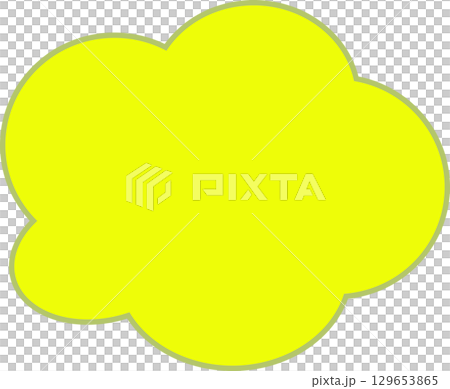 緑の雲の形のシンプルなもこもこふきだし。可愛くて使いやすい。 129653865