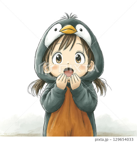 ペンギンの着ぐるみ娘 129654033