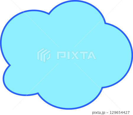 水色の雲の形のシンプルなもこもこふきだし。可愛くて使いやすい。 水色の雲の形のシンプルなもこもこふきだし。可愛くて使いやすい。 129654427