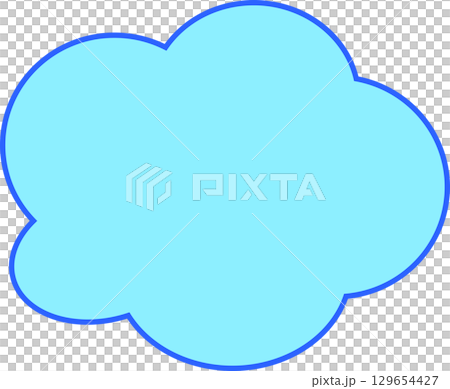 水色の雲の形のシンプルなもこもこふきだし。可愛くて使いやすい。 水色の雲の形のシンプルなもこもこふきだし。可愛くて使いやすい。 129654427