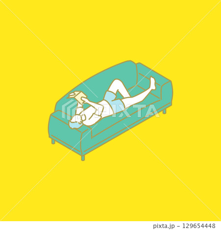 一人暮らしをする学生・社会人のイラスト 129654448