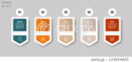 Infographic template business concept with step. Infographic template business concept with step. 129654605