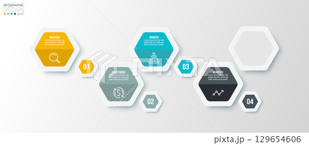 Timeline chart business infographic template. 129654606