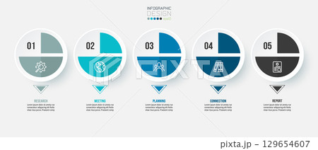 Infographic template business concept with step. 129654607