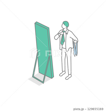 一人暮らしをする学生・社会人のイラスト 一人暮らしをする学生・社会人のイラスト 129655169
