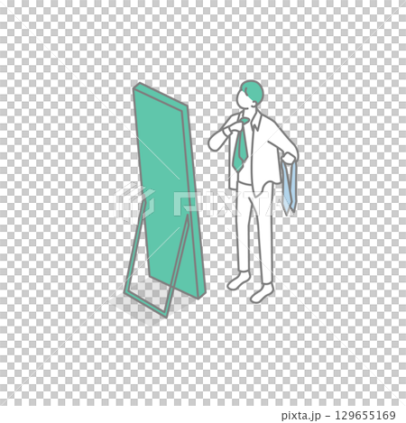 一人暮らしをする学生・社会人のイラスト 一人暮らしをする学生・社会人のイラスト 129655169
