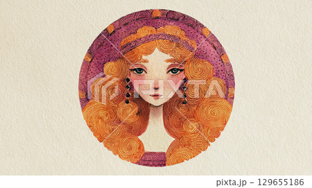 おとめ座のアイコン　AI画像 129655186