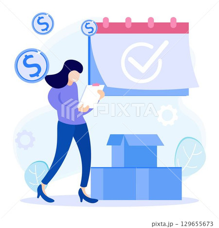 Illustration vector graphic cartoon character of business 129655673