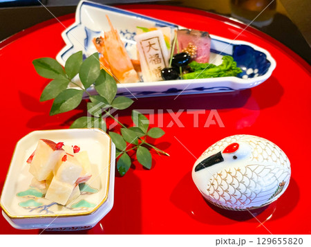 会席料理 お祝い膳の先付 会席料理 お祝い膳の先付 129655820