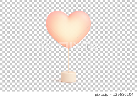 Illustration material of a gently glowing heart-shaped lamp 129656104