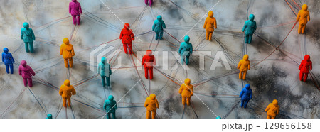 人材の多様性とつながりを可視化したチームワークの概念 129656158